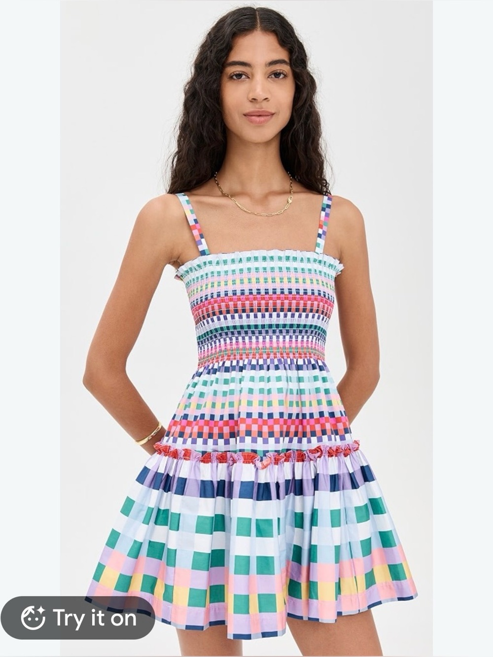 Hill House Seraphina Mini in Multicolor Gingham Sz S Euc